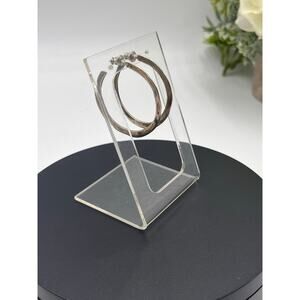 Canada Signed Designer‎ 925 Hammered Irregular Medium Hoop Earrings 5.5 Grams